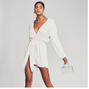 Retrofete white Gabrielle robe dress size S